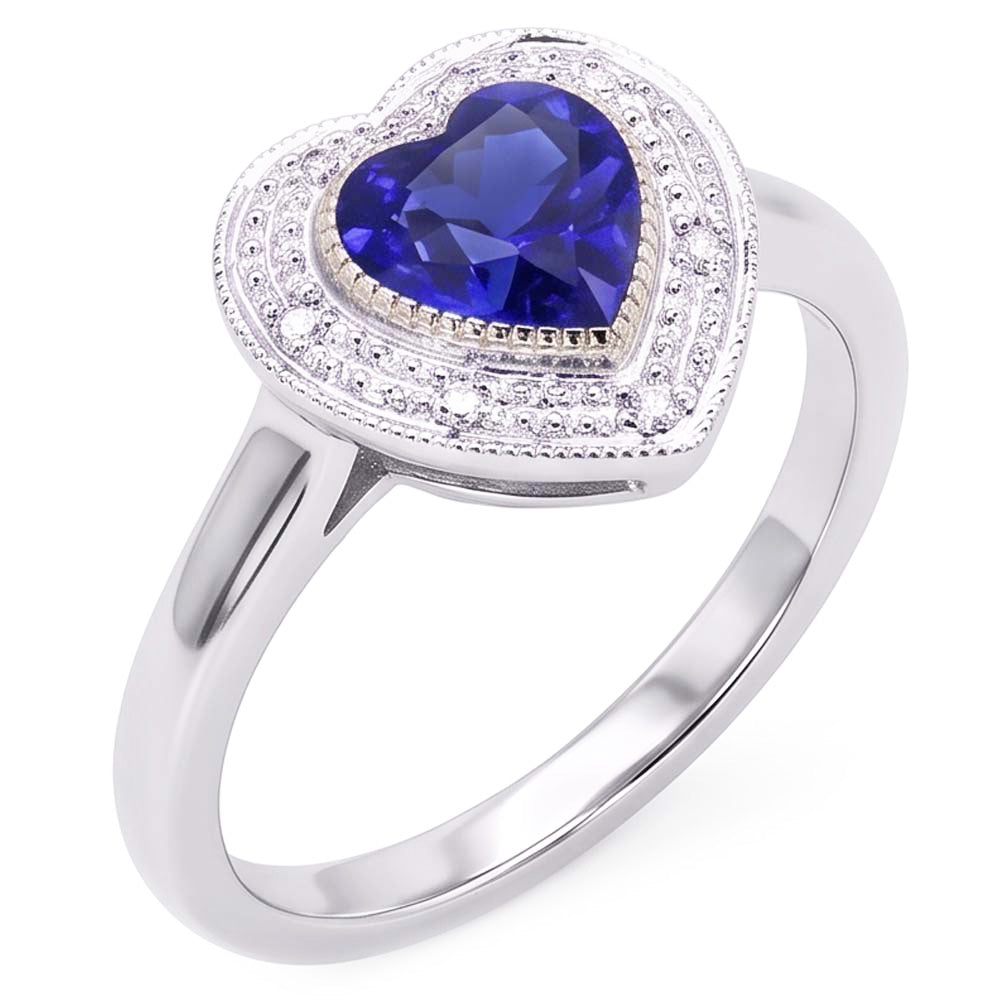 Natural Sapphire Ring 2ct - White Gold 14K