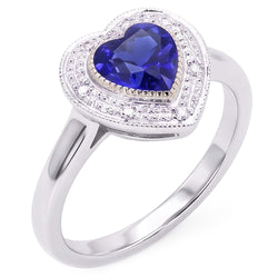 Natural Sapphire Ring 2ct - White Gold 14K