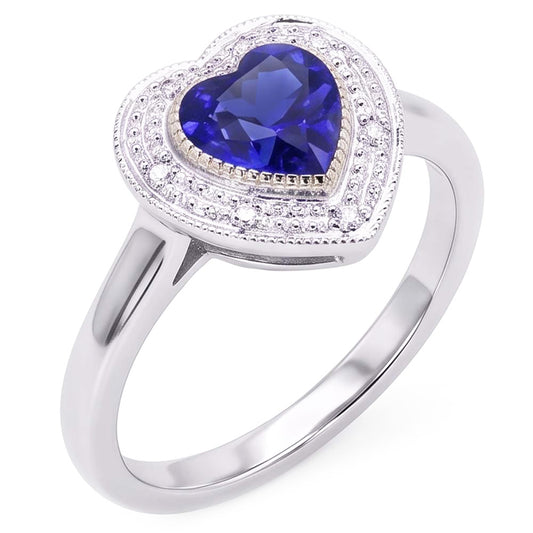 Natural Sapphire Ring 2ct - White Gold 14K