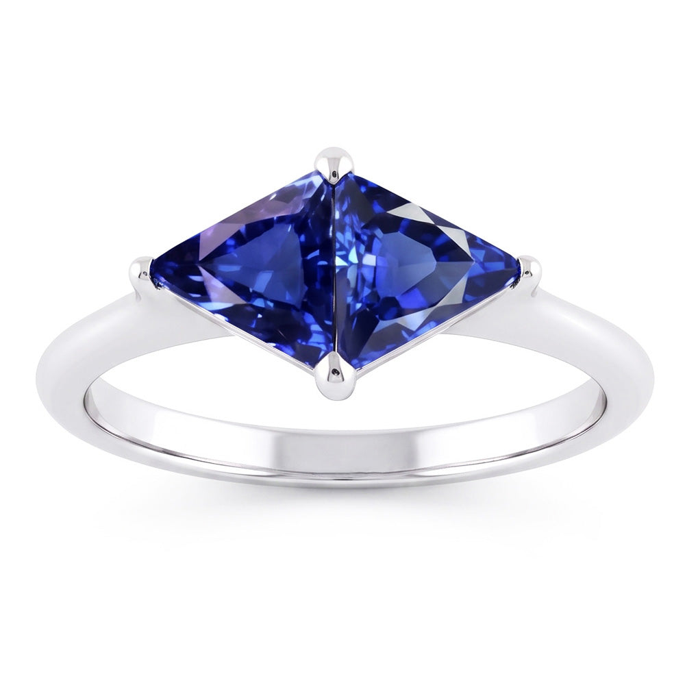Natural Sapphire Ring 2ct - White Gold 14K