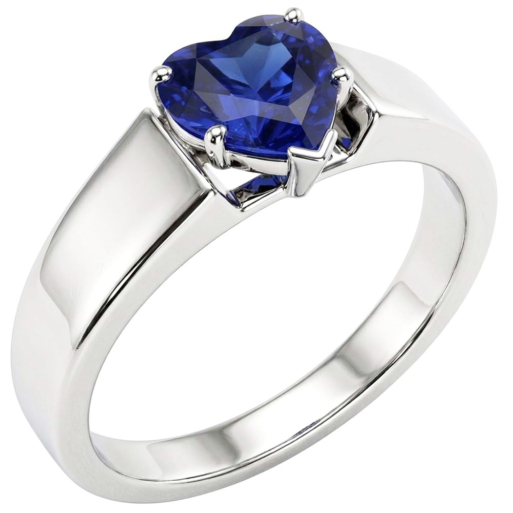 Natural Sapphire Ring 2ct - White Gold 14K