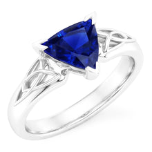 Natural Sapphire Ring 2ct - White Gold 14K