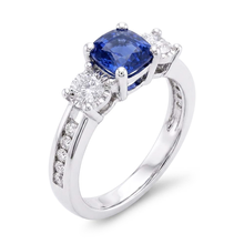 Natural Sapphire Ring 2ct - White Gold 14K
