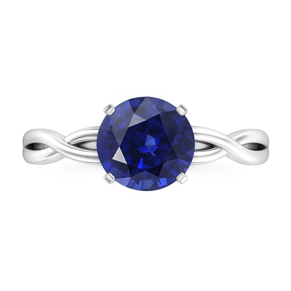 Natural Sapphire Ring 2ct - White Gold 14K