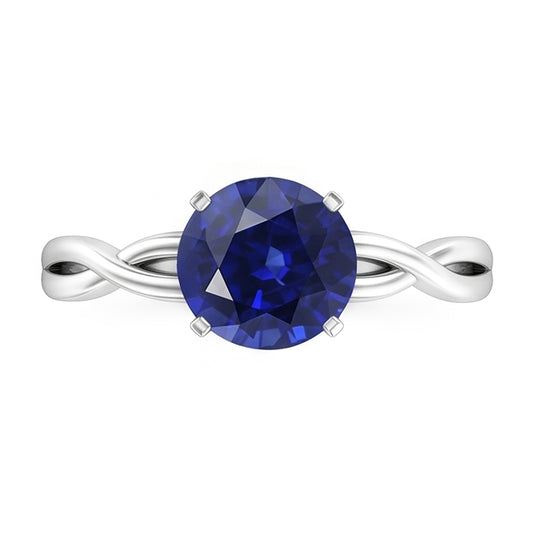 Natural Sapphire Ring 2ct - White Gold 14K