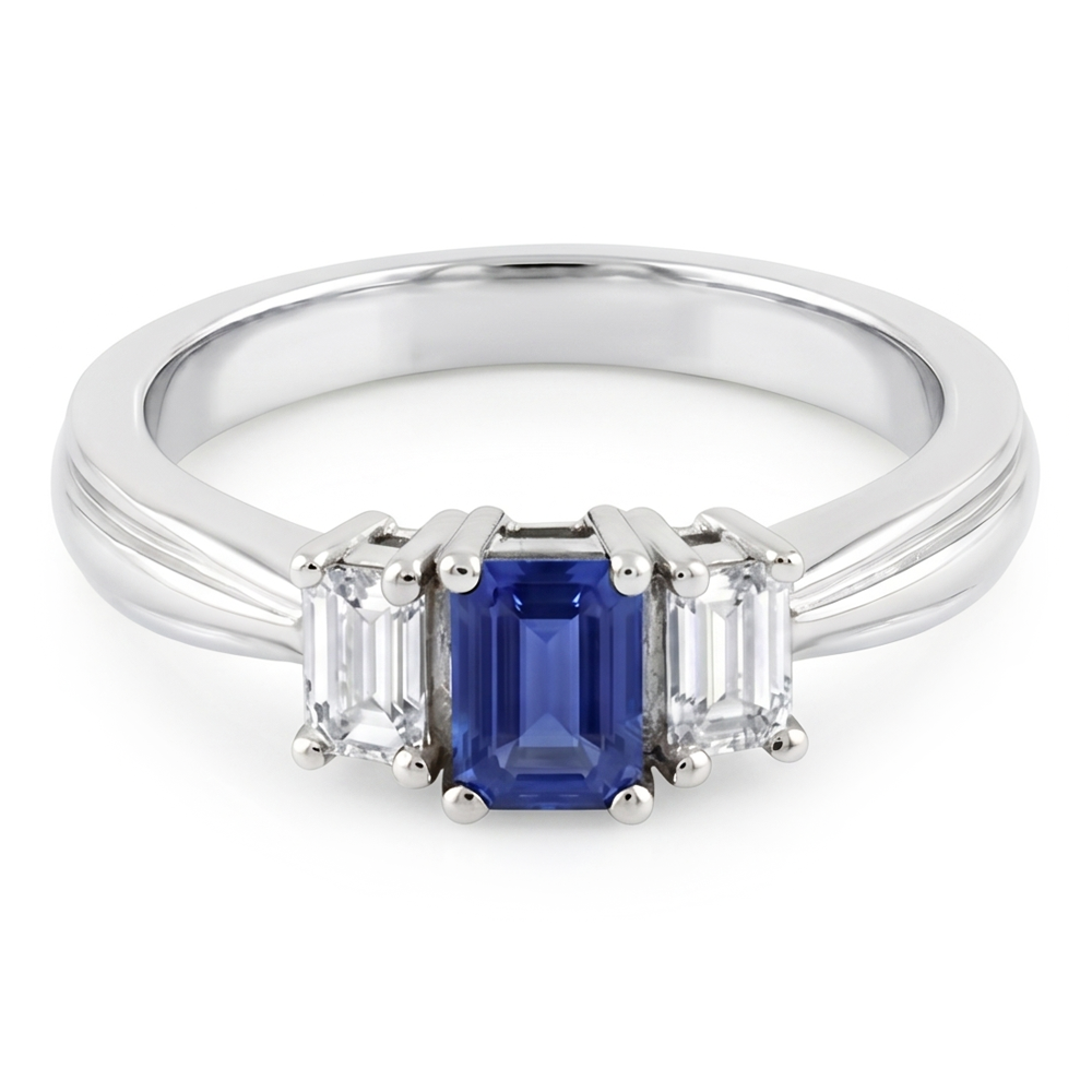 Natural Sapphire Ring 2ct - White Gold 14K