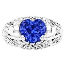 Natural Sapphire Ring 2ct - White Gold 14K
