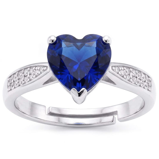 Natural Sapphire Ring 2ct - White Gold 14K