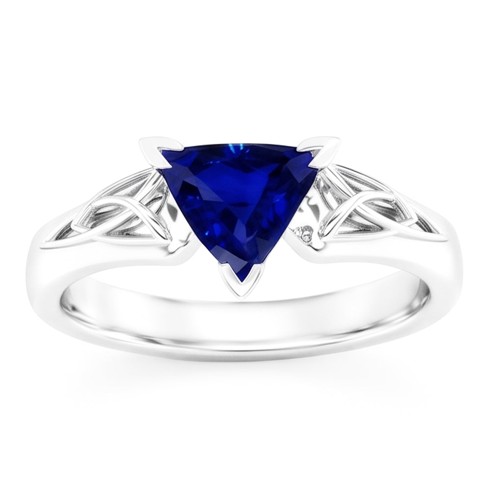 Natural Sapphire Ring 2ct - White Gold 14K