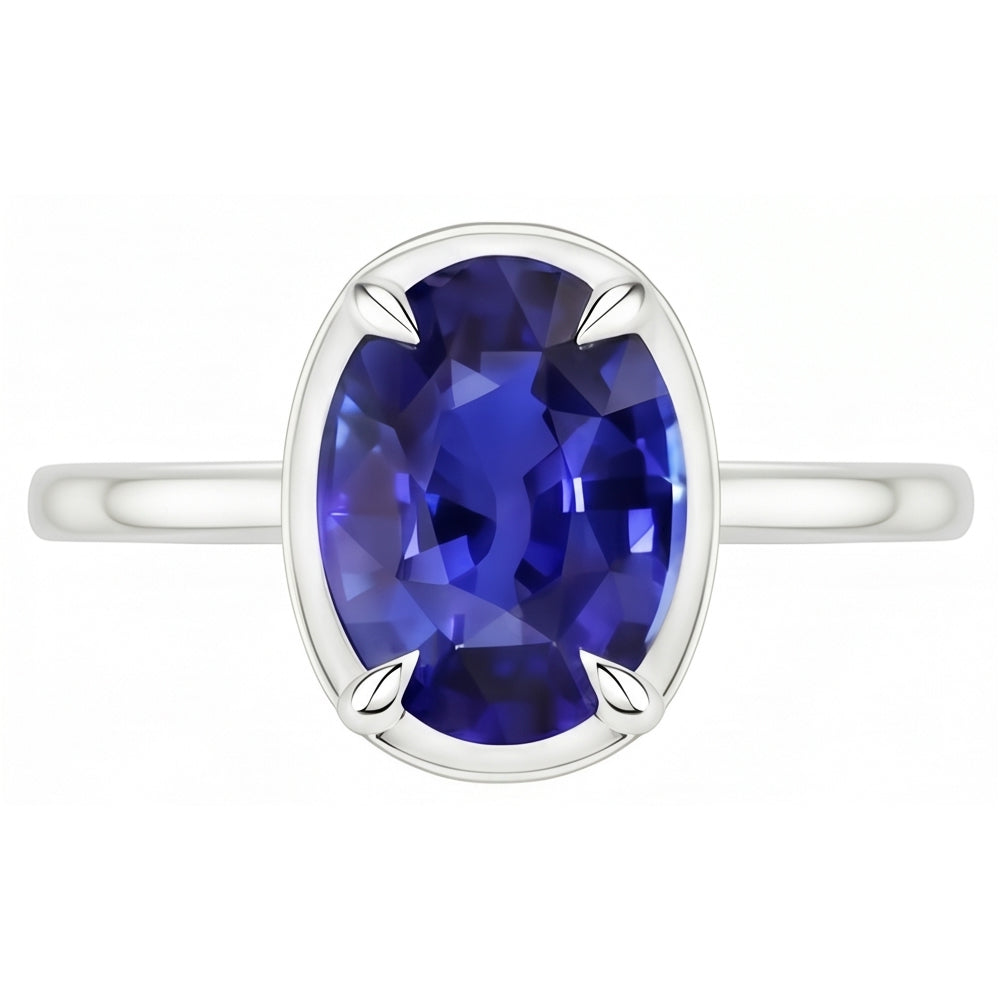 Natural Sapphire Ring 2ct - White Gold 14K