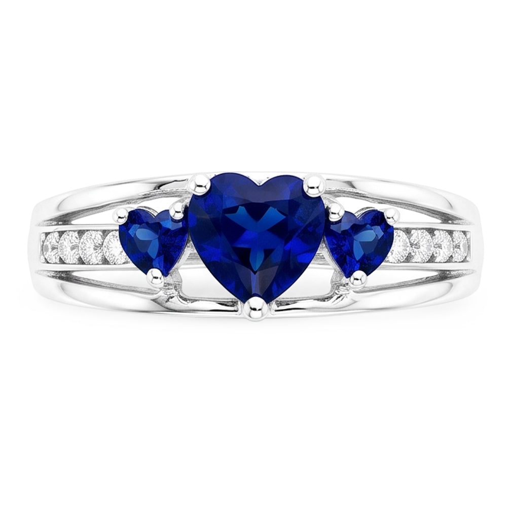 Natural Sapphire Ring 2ct - White Gold 14K