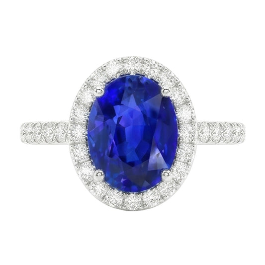 Natural Sapphire Ring 2ct - White Gold 14K