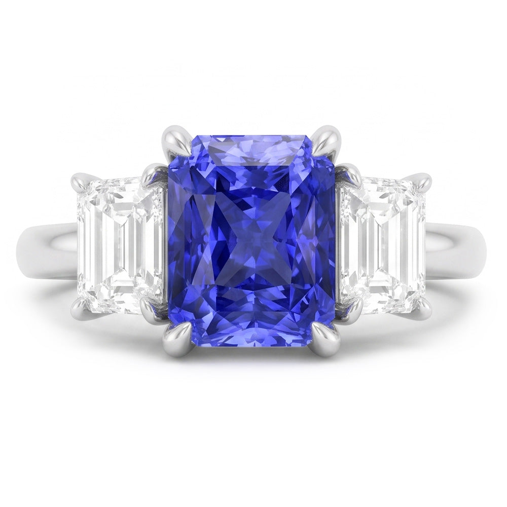 Natural Sapphire Ring 2ct - White Gold 14K