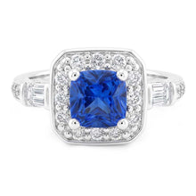Natural Sapphire Ring 2ct - White Gold 14K