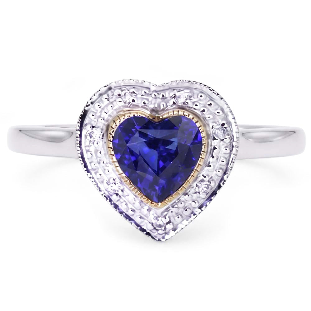 Natural Sapphire Ring 2ct - White Gold 14K