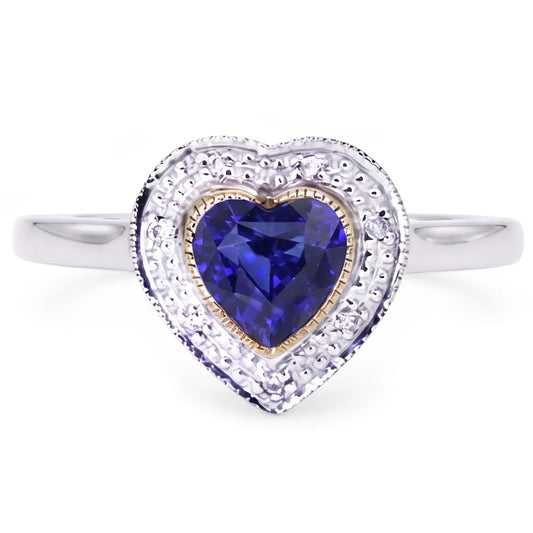 Natural Sapphire Ring 2ct - White Gold 14K