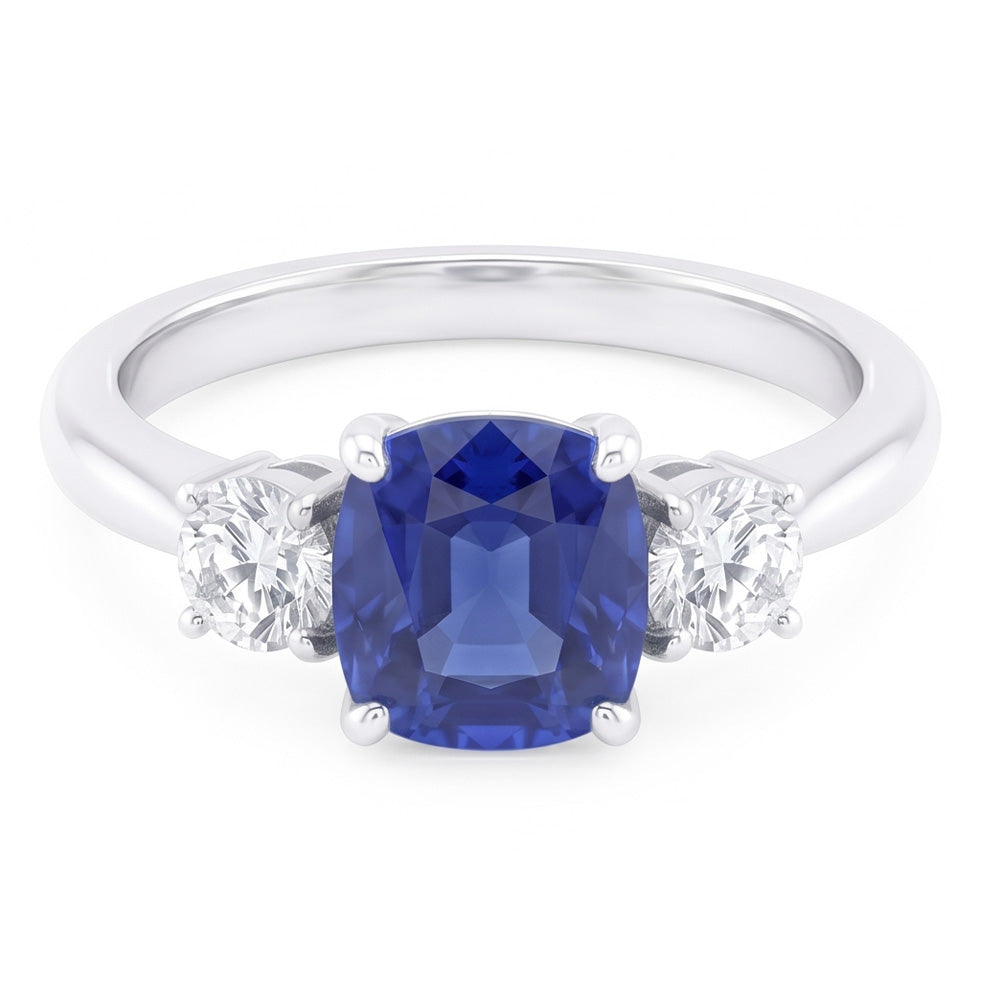 Natural Sapphire Ring 2ct - White Gold 14K