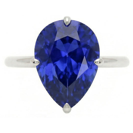 Natural Sapphire Ring 2ct - White Gold 14K
