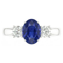 Natural Sapphire Ring 2ct - White Gold 14K