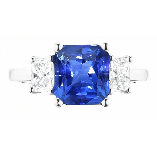 Natural Sapphire Ring 2ct - White Gold 14K