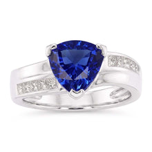Natural Sapphire Ring 2ct - White Gold 14K
