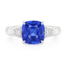 Natural Sapphire Ring 2ct - White Gold 14K