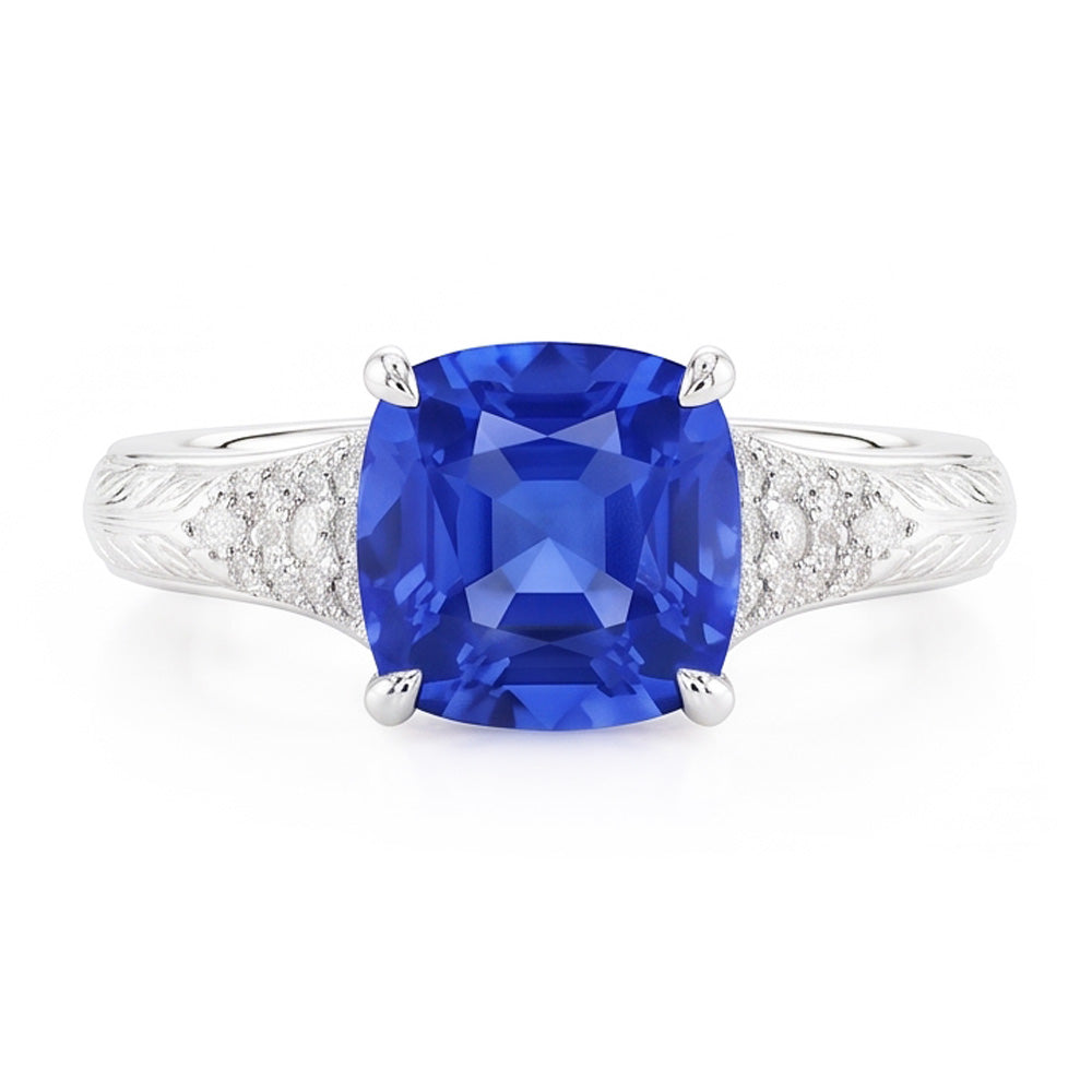 Natural Sapphire Ring 2ct - White Gold 14K