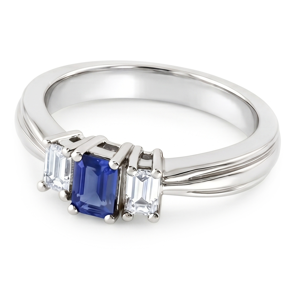 Natural Sapphire Ring 2ct - White Gold 14K