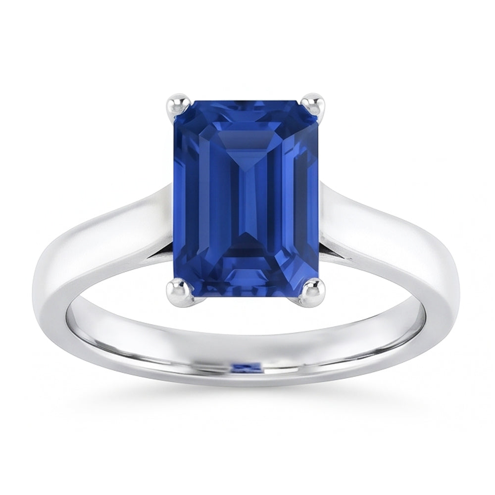 Natural Sapphire Ring 2ct - White Gold 14K