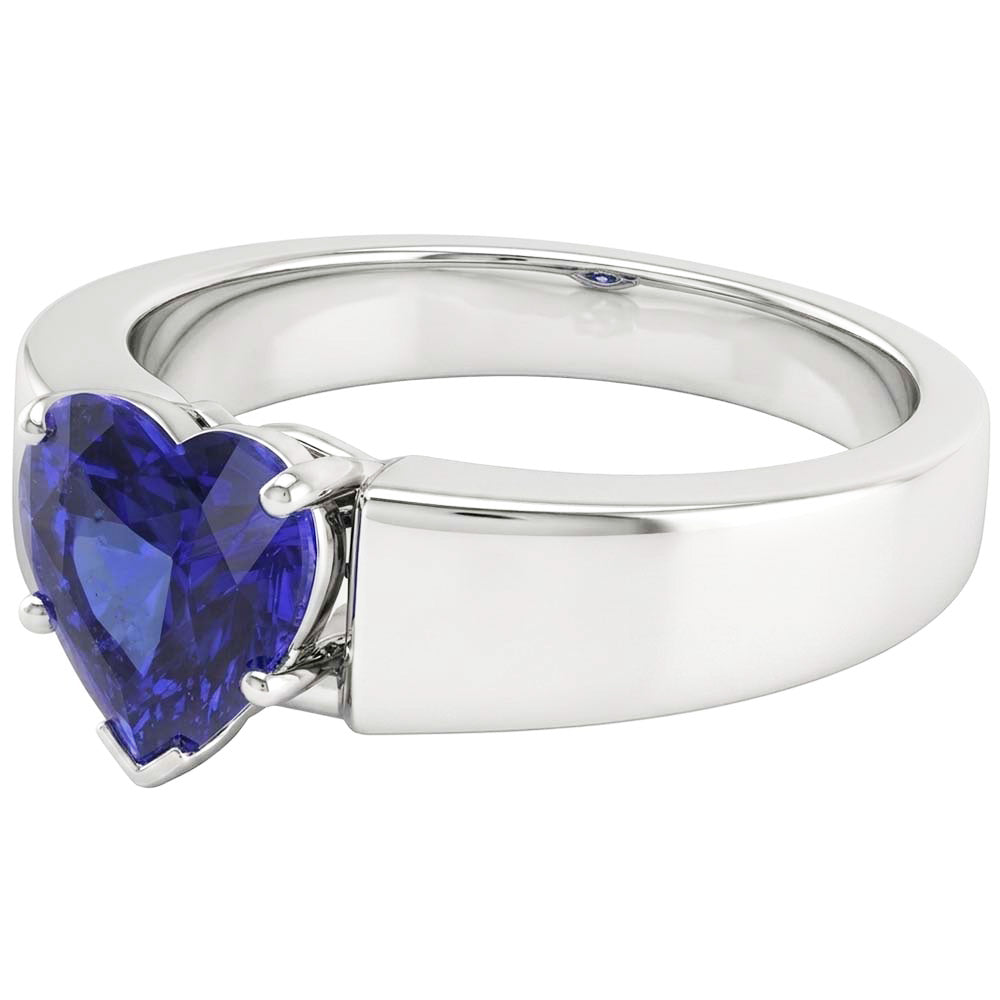 Natural Sapphire Ring 2ct - White Gold 14K