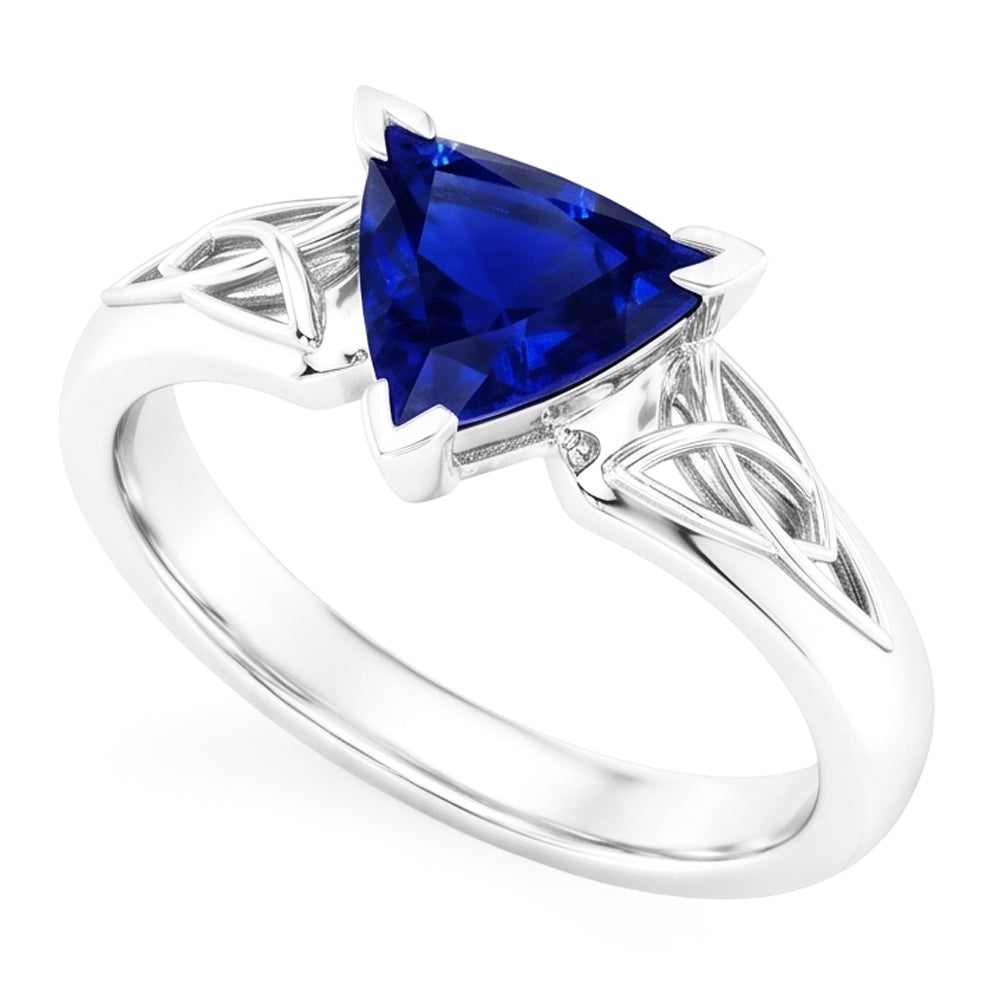 Natural Sapphire Ring 2ct - White Gold 14K