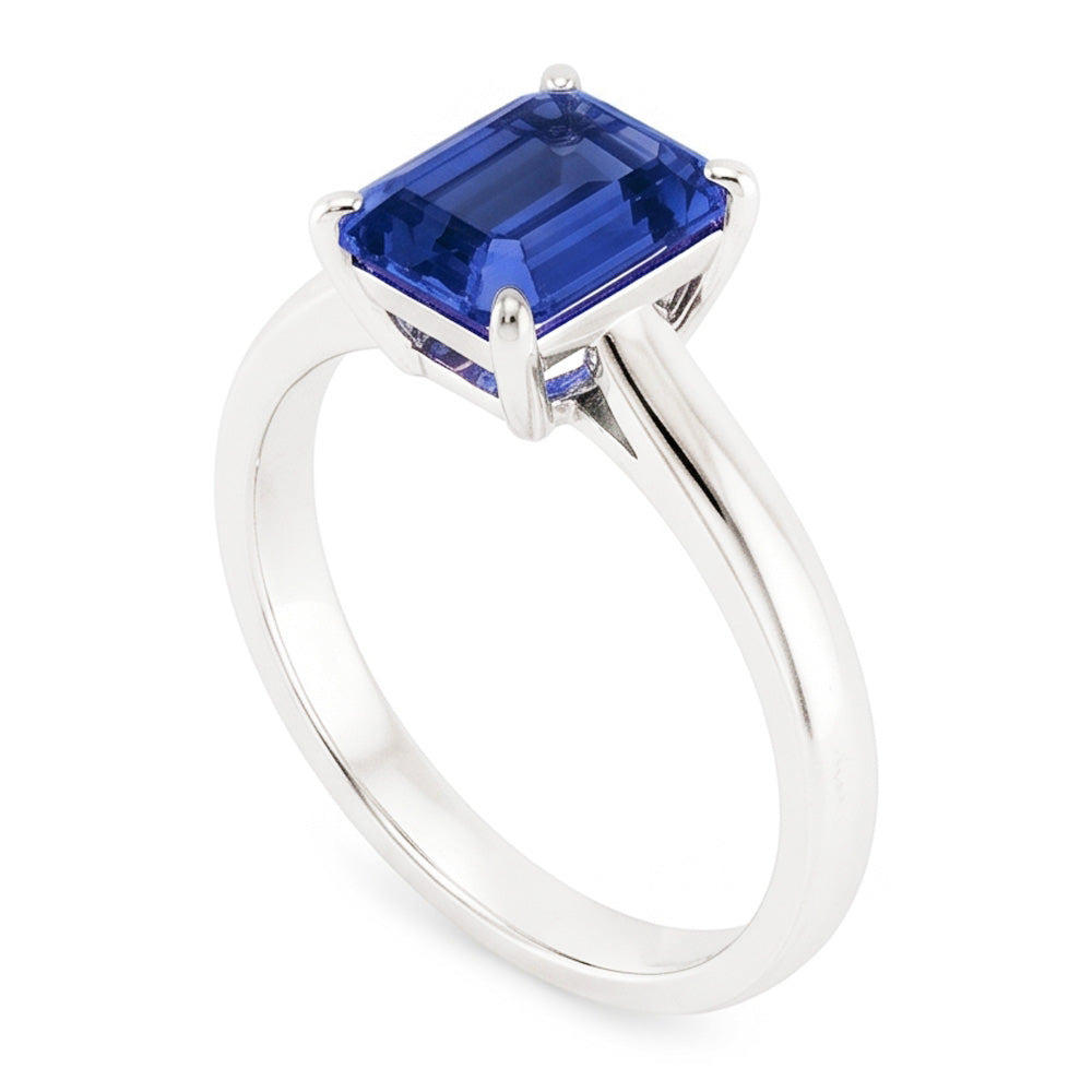 Natural Sapphire Ring 2ct - White Gold 14K