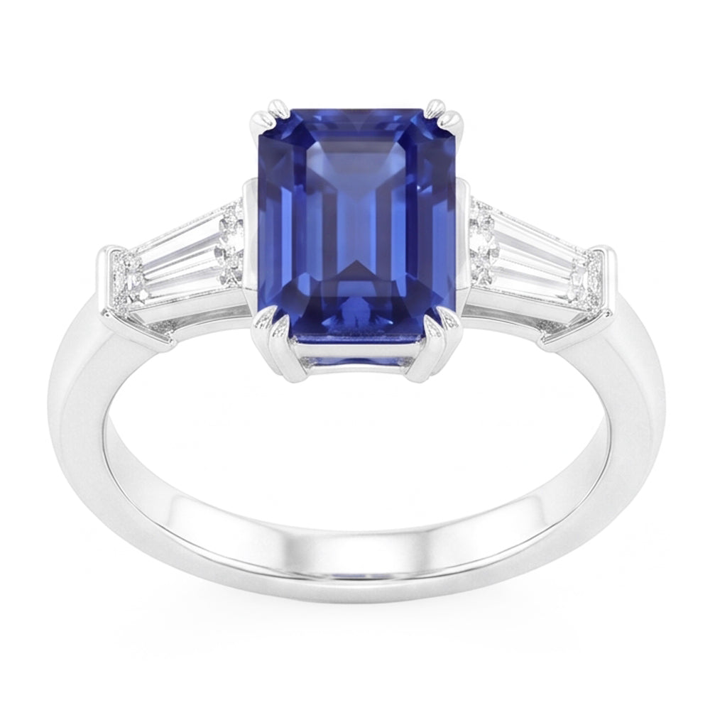 Natural Sapphire Ring 2ct - White Gold 14K