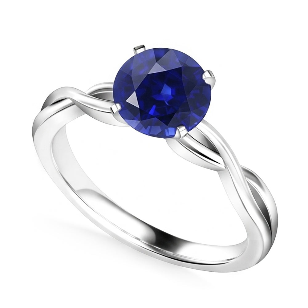 Natural Sapphire Ring 2ct - White Gold 14K