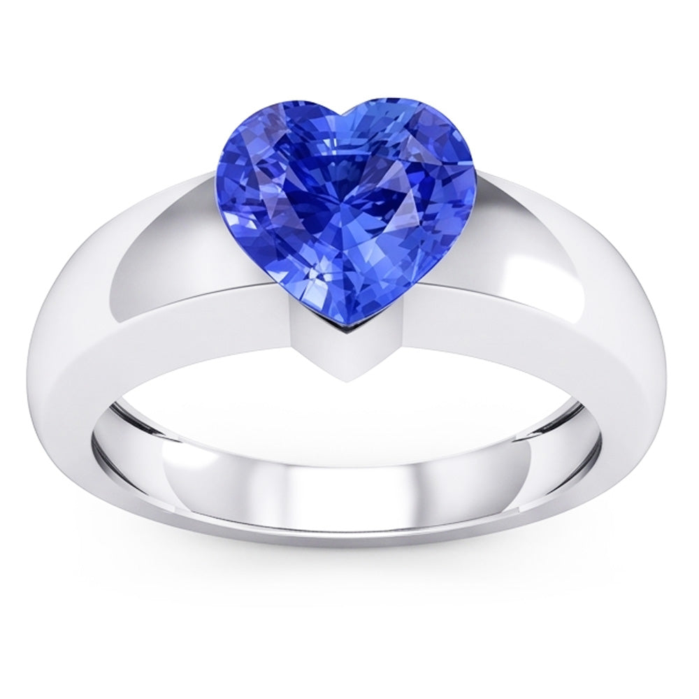 Natural Sapphire Ring 2ct - White Gold 14K