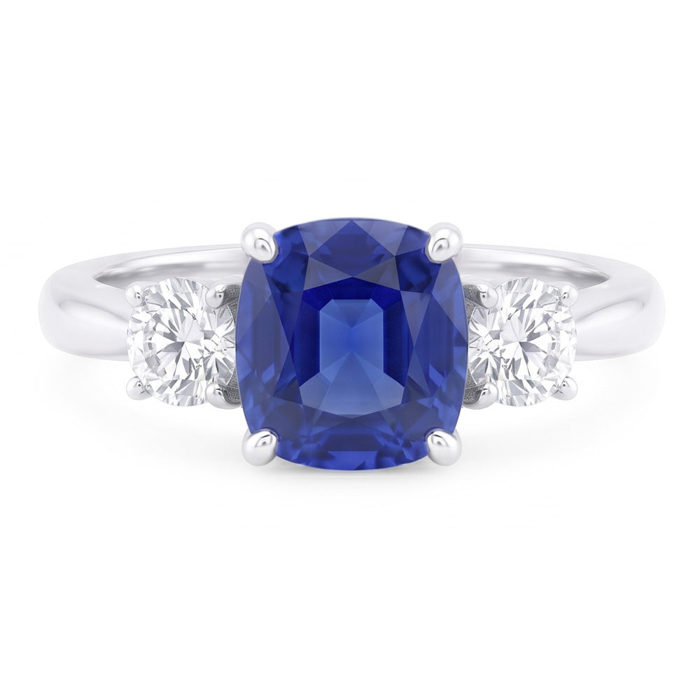 Natural Sapphire Ring 2ct - White Gold 14K