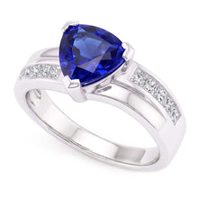 Natural Sapphire Ring 2ct - White Gold 14K