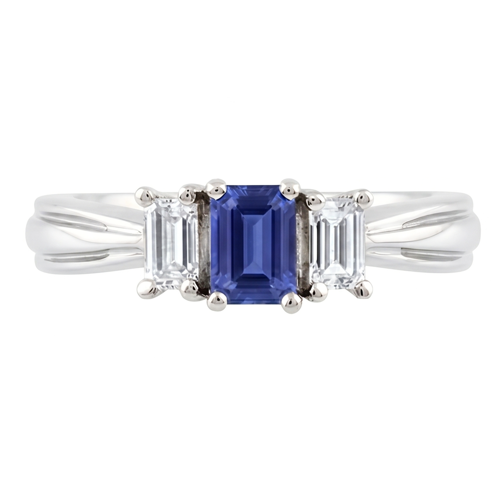 Natural Sapphire Ring 2ct - White Gold 14K