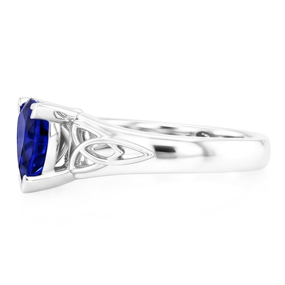 Natural Sapphire Ring 2ct - White Gold 14K