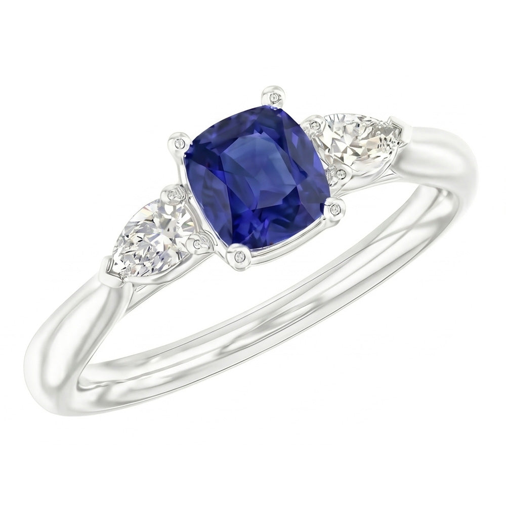 Natural Sapphire Ring 2ct - White Gold 14K