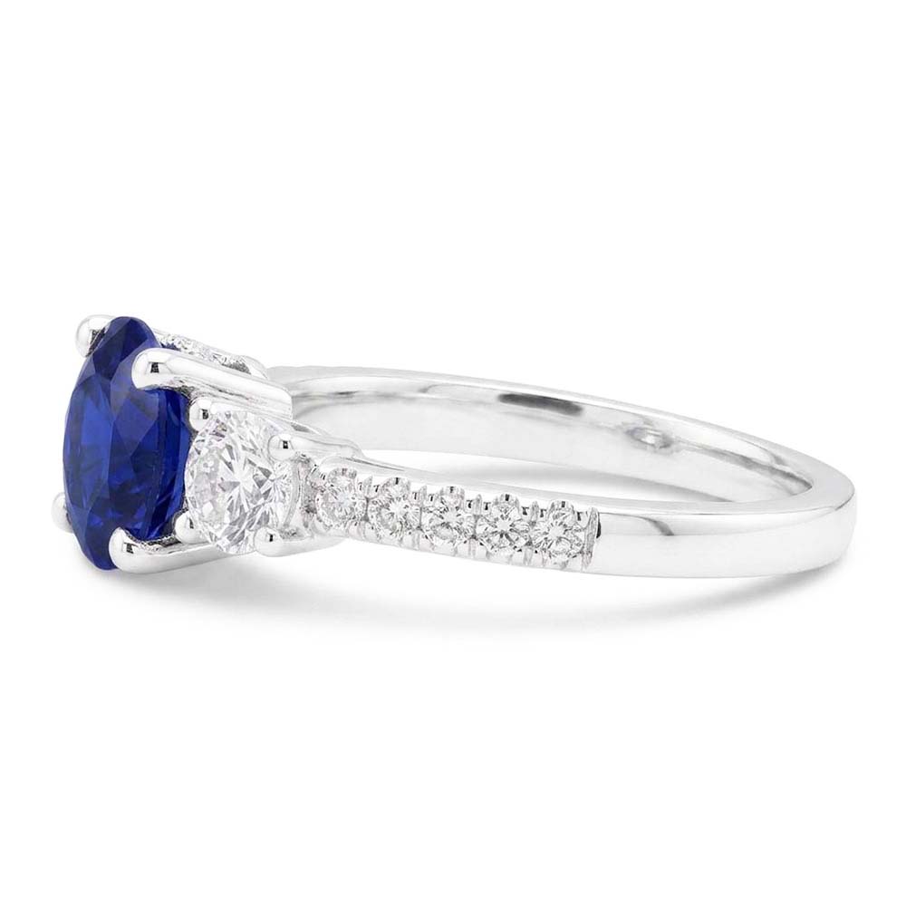 Natural Sapphire Ring 2ct - White Gold 14K