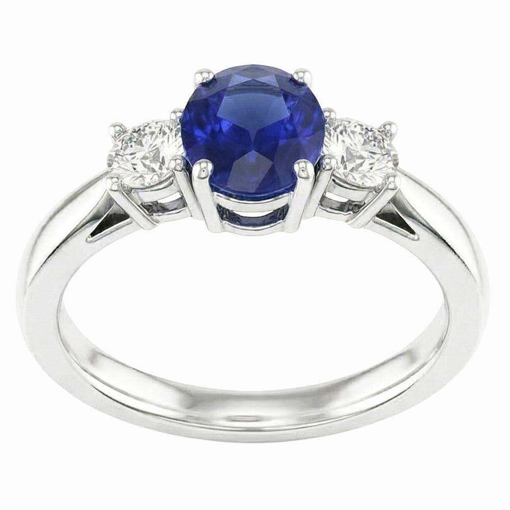 Natural Sapphire Ring 2ct - White Gold 14K
