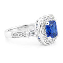 Natural Sapphire Ring 2ct - White Gold 14K