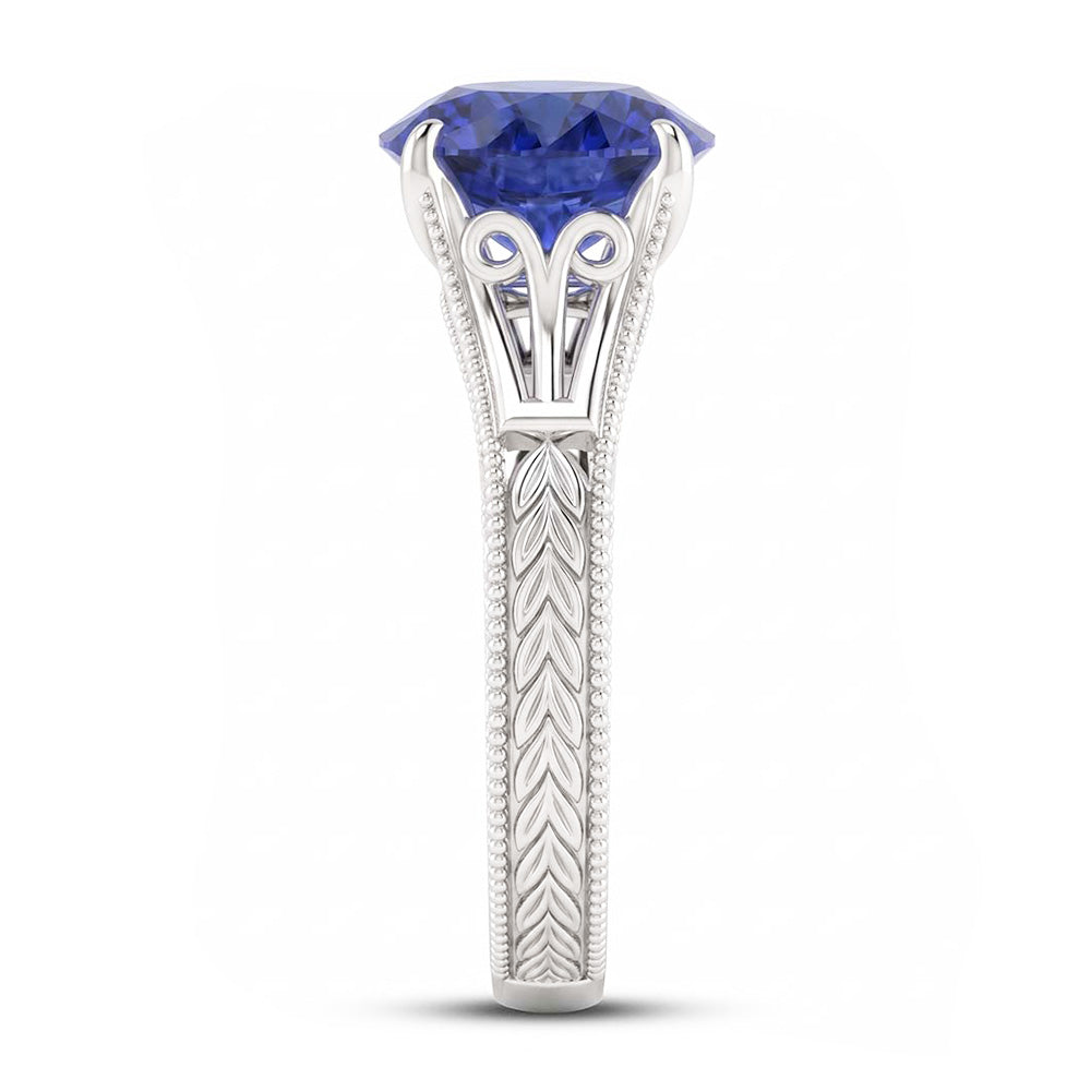 Natural Sapphire Ring 2ct - White Gold 14K