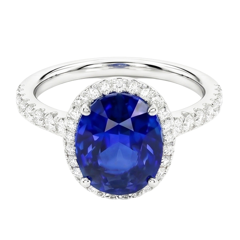 Natural Sapphire Ring 2ct - White Gold 14K
