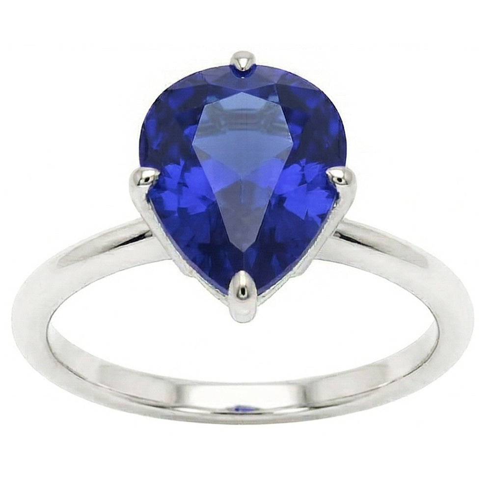 Natural Sapphire Ring 2ct - White Gold 14K