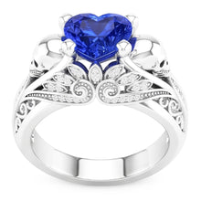Natural Sapphire Ring 2ct - White Gold 14K