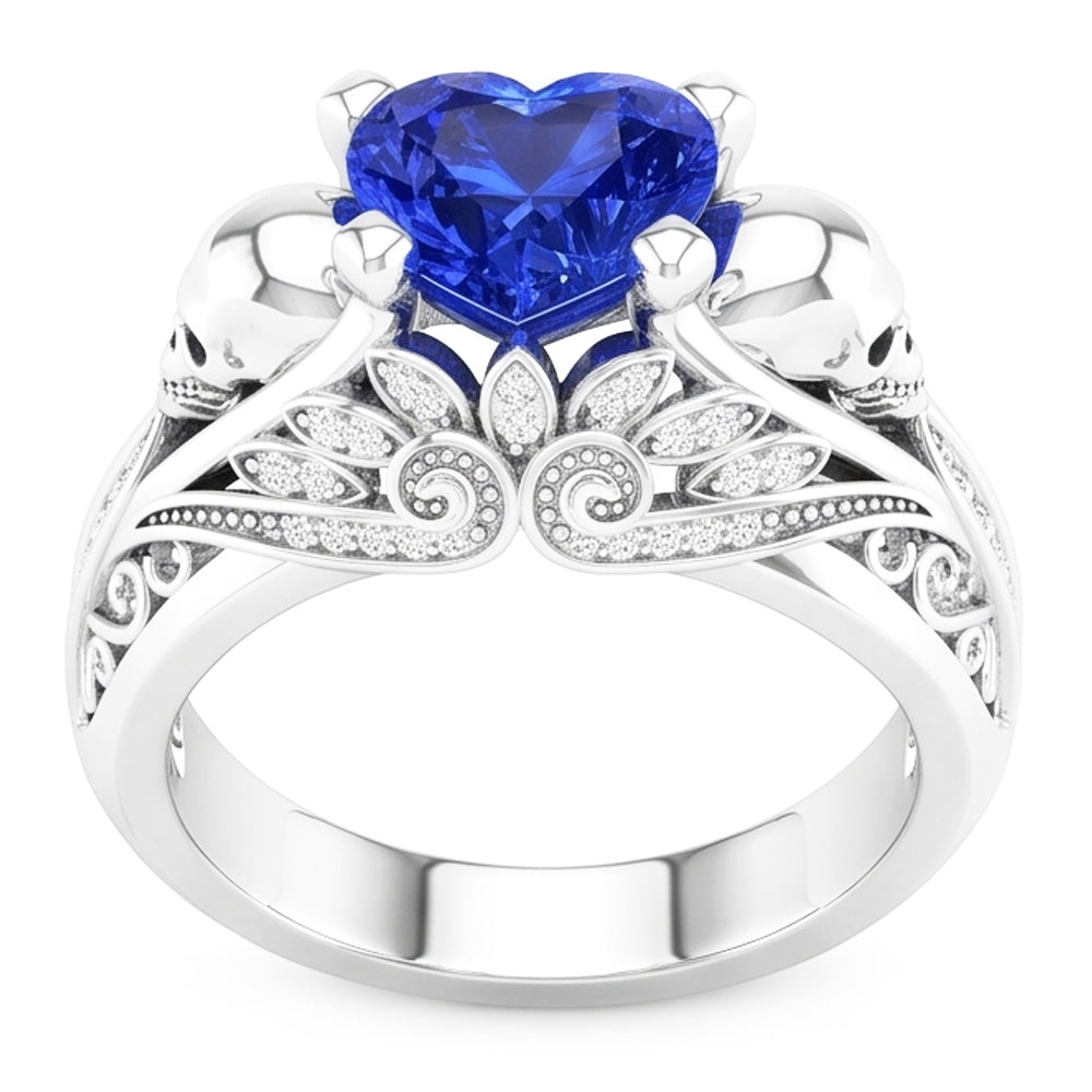 Natural Sapphire Ring 2ct - White Gold 14K