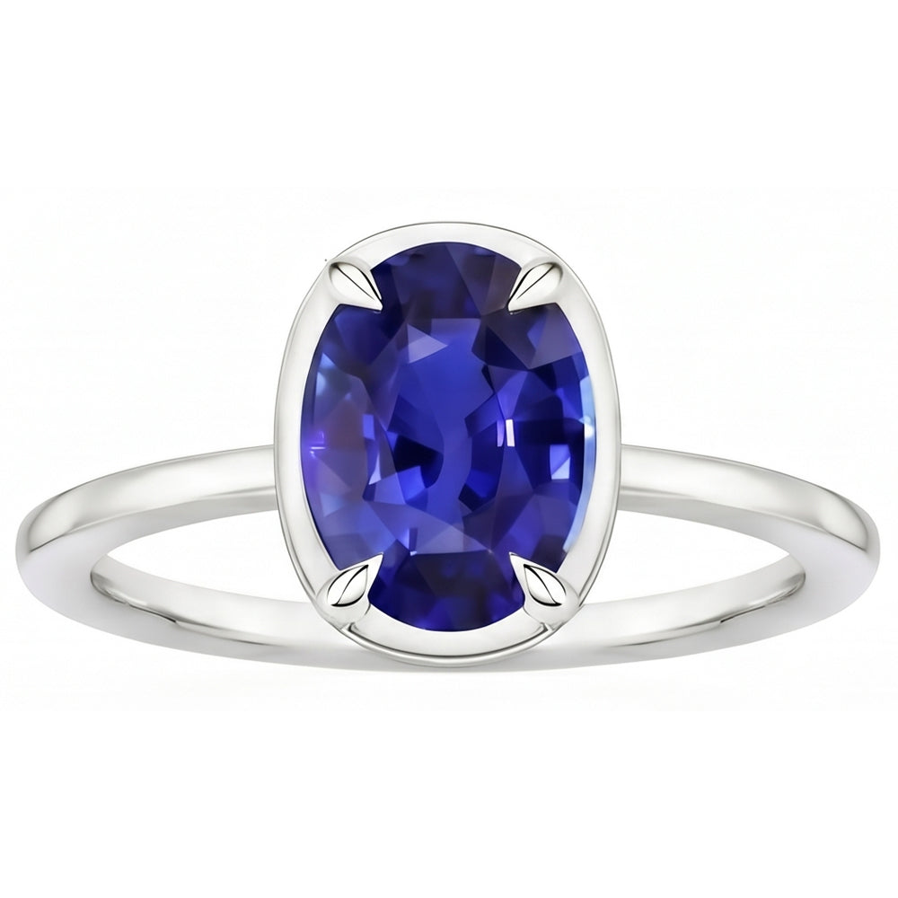 Natural Sapphire Ring 2ct - White Gold 14K