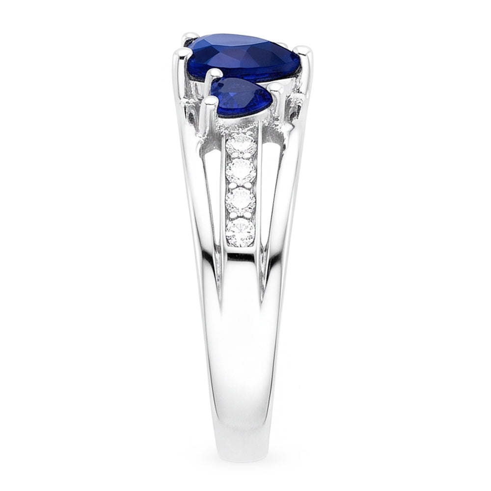 Natural Sapphire Ring 2ct - White Gold 14K